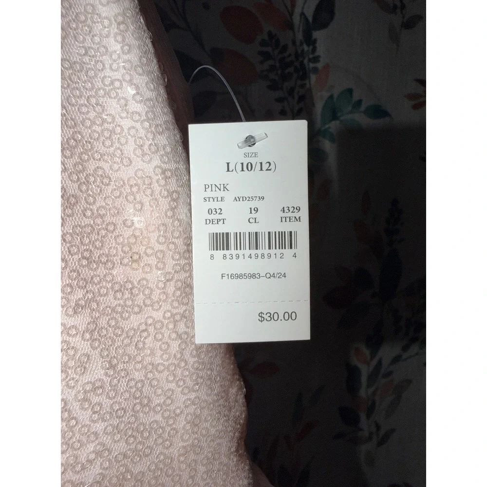 Zenzi Girls Sequin Tank Dress Pink 3D Floral Tulle Special Occasion Size L 10/12